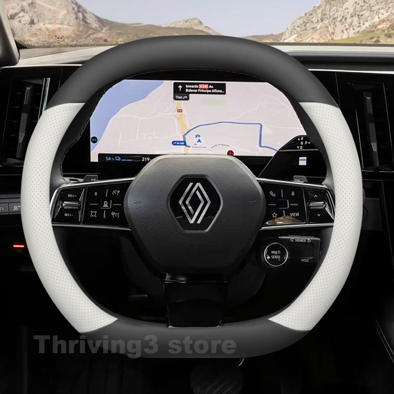 Tech Accessories Hub - Lederen Auto Stuurhoes Voor Renault 5