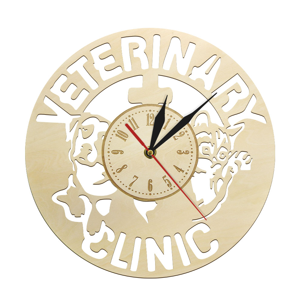 Tech Accessories For Students - Veterinaire kliniek accessoire houten wandklok Veterinaire