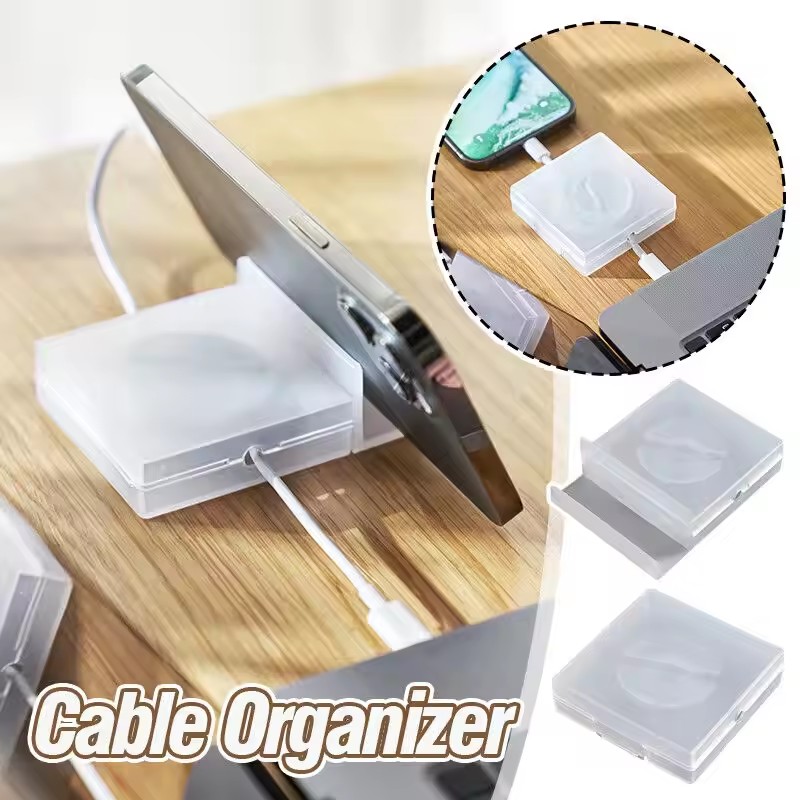 Travel Cable Organizer - Draagbare transparante kabelorganizer, snoerbeheer, USB-kabelopwinder, intrekbare